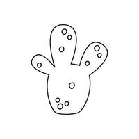 hand dragen linjär vektor illustration av en kaktus