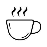 heiß Kaffee Symbol Vektor Linie