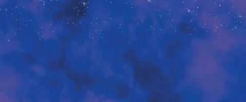 konstnärlig hand målad mång skiktad mörk blå bakgrund. mörk blå nebulosa gnistra lila stjärna universum i yttre Plats horisontell galax på Plats. Marin blå vattenfärg och papper textur. tvätta aqua vektor