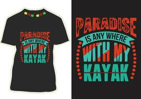 Kajakpaddling t-shirt design vektor