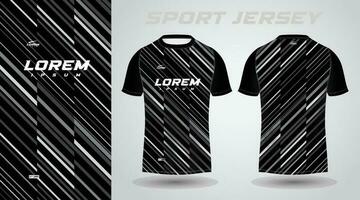 schwarz Fußball Jersey oder Fußball Jersey Vorlage Design zum Sportbekleidung. Fußball T-Shirt Attrappe, Lehrmodell, Simulation vektor