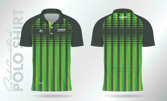 schwarz Grün Sublimation Polo Hemd Attrappe, Lehrmodell, Simulation Vorlage Design zum Badminton Jersey, Tennis, Fußball, Fußball oder Sport Uniform vektor