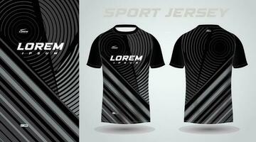 schwarz Fußball Jersey oder Fußball Jersey Vorlage Design zum Sportbekleidung. Fußball T-Shirt Attrappe, Lehrmodell, Simulation vektor