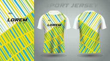 gul grön och blå Färg skjorta fotboll fotboll sport jersey mall design attrapp vektor