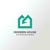 modern hus logotyp vektor med kreativ modern begrepp design