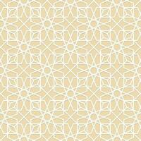 islamisch Star Gold Muster. nahtlos geometrisch Muster. islamisch Muster. Arabisch, persisch Motiv, 3d. Ramadan kareem Gold Gruß Karte, Banner. geometrisch aufwendig, leuchtenden Vektor Illustration.