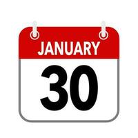 30 Januar, Kalender Datum Symbol auf Weiß Hintergrund. vektor