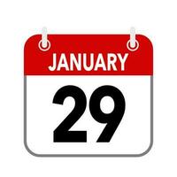 29 Januar, Kalender Datum Symbol auf Weiß Hintergrund. vektor
