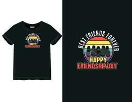 Freundschaft Tag T-Shirt Design vektor