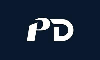 pd brev logotyp design vektor