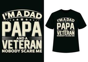 jag är en pappa pappa och en veteran- t-shirt vektor