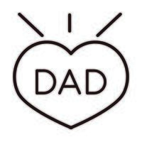 Happy Fathers Day Papa Inschrift Herz Liebe Feier Line Style Icon vektor