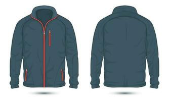 Outdoor-Jackenvorlage Vorder- und Rückansicht. Vektor-Illustration vektor
