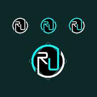 ru modisch Brief Logo Design mit Kreis vektor