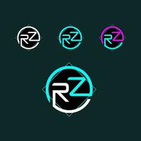 rz modisch Brief Logo Design mit Kreis vektor