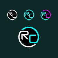 rc trendig brev logotyp design med cirkel vektor