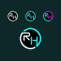 rh modisch Brief Logo Design mit Kreis vektor