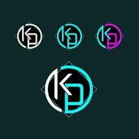 kd modisch Brief Logo Design mit Kreis vektor