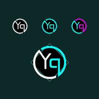 yq modisch Brief Logo Design mit Kreis vektor
