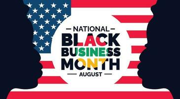 augusti är nationell svart företag månad bakgrund mall. Semester begrepp. bakgrund, baner, plakat, kort, och affisch design mall med band, text inskrift och standard Färg. vektor. vektor