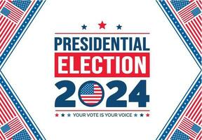 USA 2024 president- val händelse baner, bakgrund, kort, affisch design. president- val 2024 baner med amerikan färger design och typografi. rösta dag, november 5. oss val. vektor