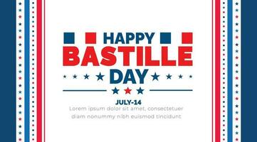Bastille Tag oder Frankreich Unabhängigkeit Tag Hintergrund, Banner, Poster und Karte Design Vorlage mit Standard Farbe gefeiert im Juli 14. vektor