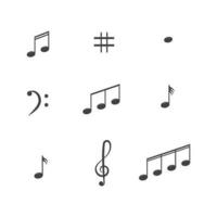 musik not ikon vektor