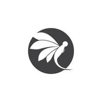 trollslända logotyp ikon vektor mall