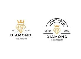 guld diamant logotyp design. lyx varumärke Smycken logotyp vektor