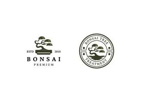 Bonsai-Logo-Design-Silhouette-Symbol-Vektor vektor