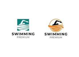 Schwimmen Sport Etikette Logo Design Inspiration vektor