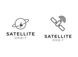 satellit logotyp mall. kommunikation teknologi logotyp begrepp för satellit vektor