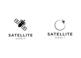 satellit logotyp mall. kommunikation teknologi logotyp begrepp för satellit vektor