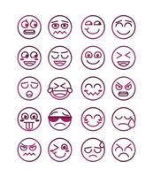 Emoticon lustige Smileys Ausdruck Symbole gesetzt vektor