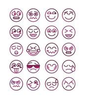 uttryckssymbol roliga smiley ansikten uttryck ikoner set vektor