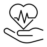 Hände Herzschlag Impuls Gesundheit Gliederung Symbol Taste Logo Gemeinschaft Design vektor