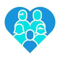 Menschen zusammen Liebe Blau Symbol Taste Logo Gemeinschaft Design vektor