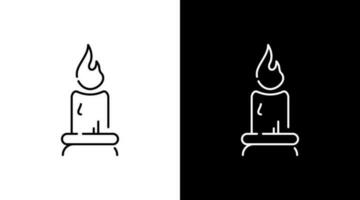Feuer Licht Kerze Gliederung Symbol Design schwarz und Weiß vektor
