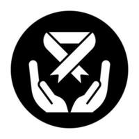 AIDS Band Pflege Symbol Logo Gemeinschaft schwarz Kreis Weiß Design vektor