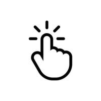 Hand Cursor Symbol klicken isoliert auf Weiß Hintergrund. vektor