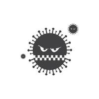korona virus ikon vektor logotyp mall