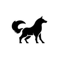 Wolf Logo Design isoliert auf Weiß Hintergrund.wolf Silhouette Logo Vektor Grafik.