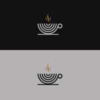 minimalistisk vektor logotyp för kaffe affär. kombination av kopp och fläck eller punkt, enkel och modern