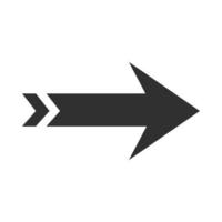 pil riktning relaterad ikon höger spetsad orientering silhuett stil vektor