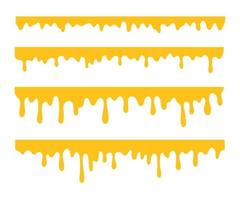 Honig tropft die dicke gelbe Flüssigkeit, die auf den Boden tropft vektor