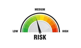 Hochrisikokonzept auf Tachometervektorillustration Tachometersymbol bunter Infografik-Messgerätelementvektor vektor