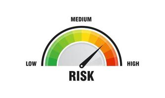 Hochrisikokonzept auf Tachometervektorillustration Tachometersymbol bunter Infografik-Messgerätelementvektor vektor