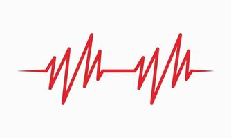 Herzschlaglinie Illustration Pulsspur EKG oder Ekg Cardio-Graph-Symbol für gesunde und medizinische Analyse-Vektor-Illustration vektor