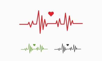 Herzschlaglinie Illustration Pulsspur EKG oder Ekg Cardio-Graph-Symbol für gesunde und medizinische Analyse-Vektor-Illustration vektor