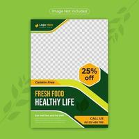 vegetabiliska element kreativa gröna hälsosam mat restaurang marknadsföring reklamblad vektor